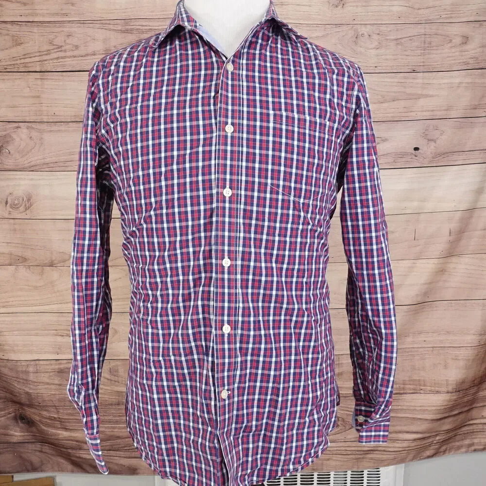 BANANA‎ REPUBLIC SOFT WASH GINGHAM CHECK BUTTON DOWN SHIRT MENS SIZE M MEDIUM